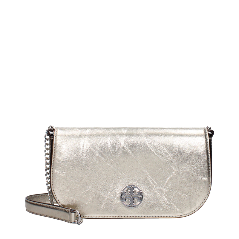 Gold leather crossbody bag-null