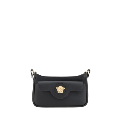 Black calf leather bos taurus shoulder bag, Black, medium
