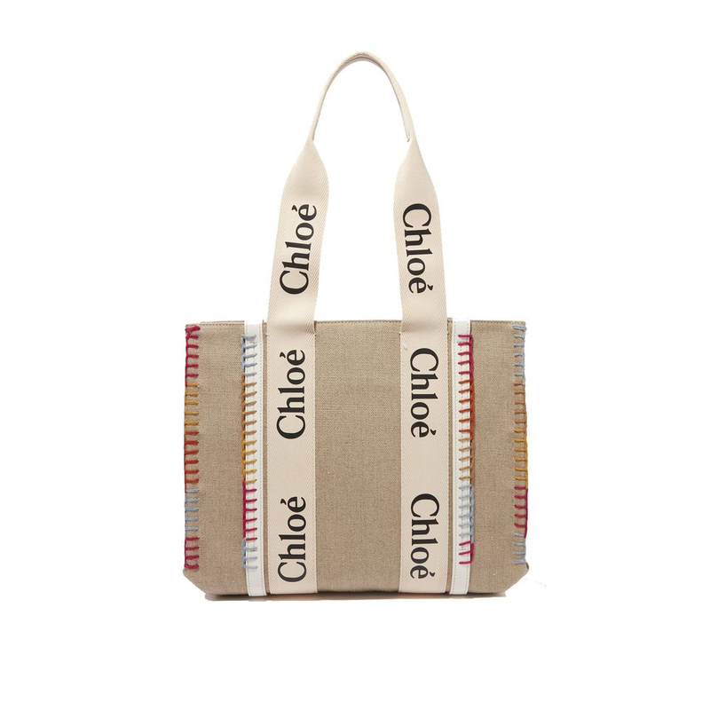 Beige linen tote bag-null