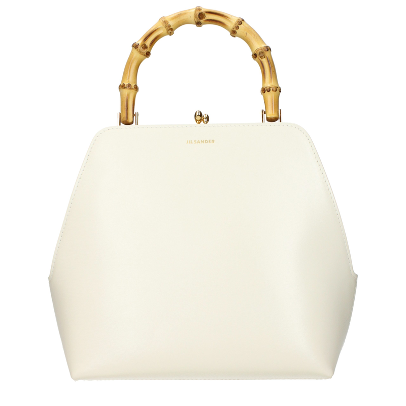 Beige leather handbag-null