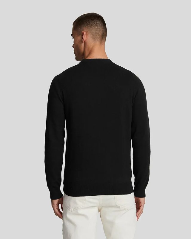 Cotton merino v neck jumper z865 jet black-null