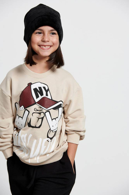 Φούτερ oversized - unisex, Ecru, medium