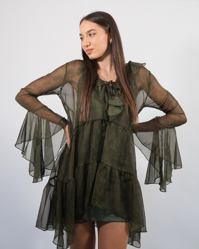 Ruffled printed mini dress 4708-null