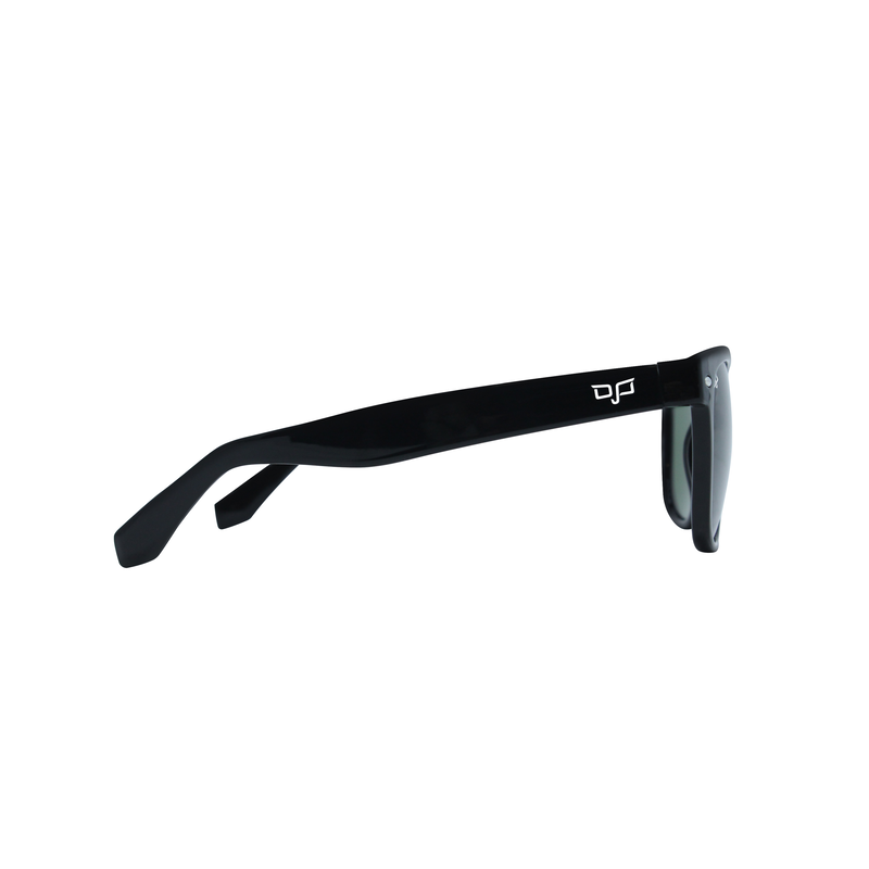 OJO sunglasses everyday square shine black frame and temples with green lenses rx image number null