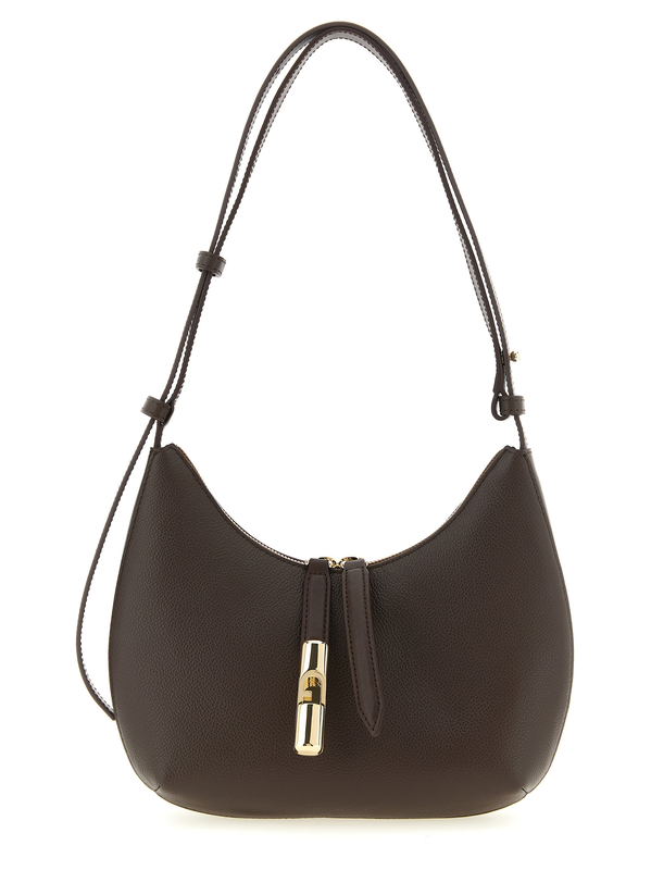 Brown calfskin shoulder bag-null