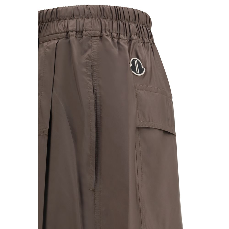 Brown polyester bermuda shorts-null