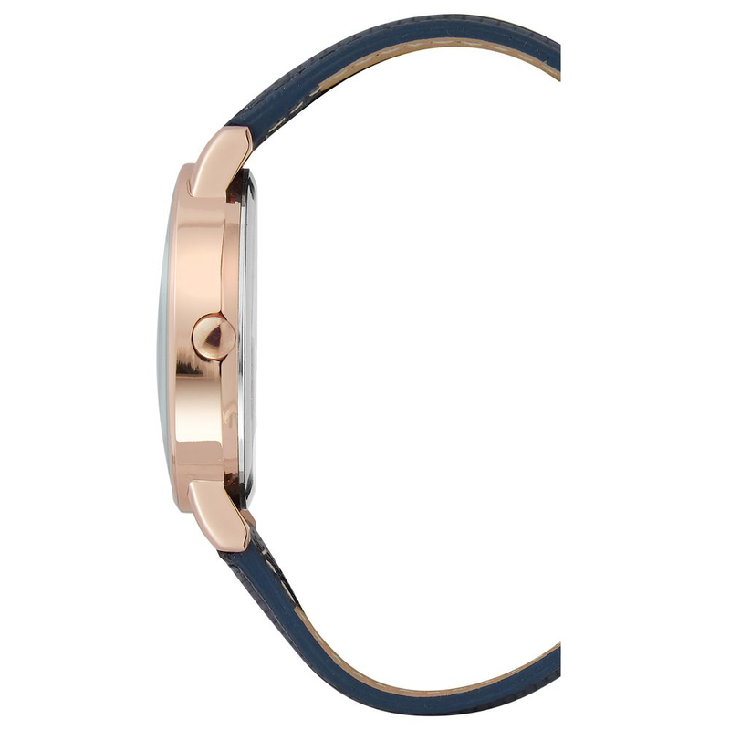 Blue leather dress watch-null