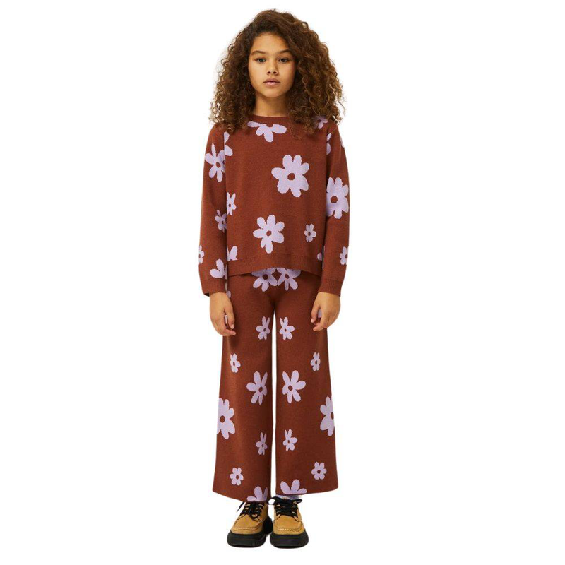 Compania fantastica girls knit sweater with flower print-null