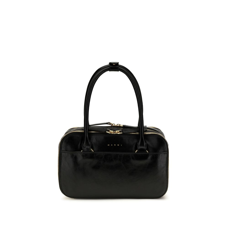 Black calf leather bos taurus handbag-null