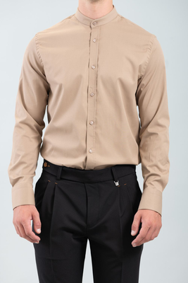 Vittorio mao shirt, Beige, medium