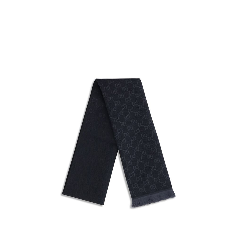 Black wool scarf-null
