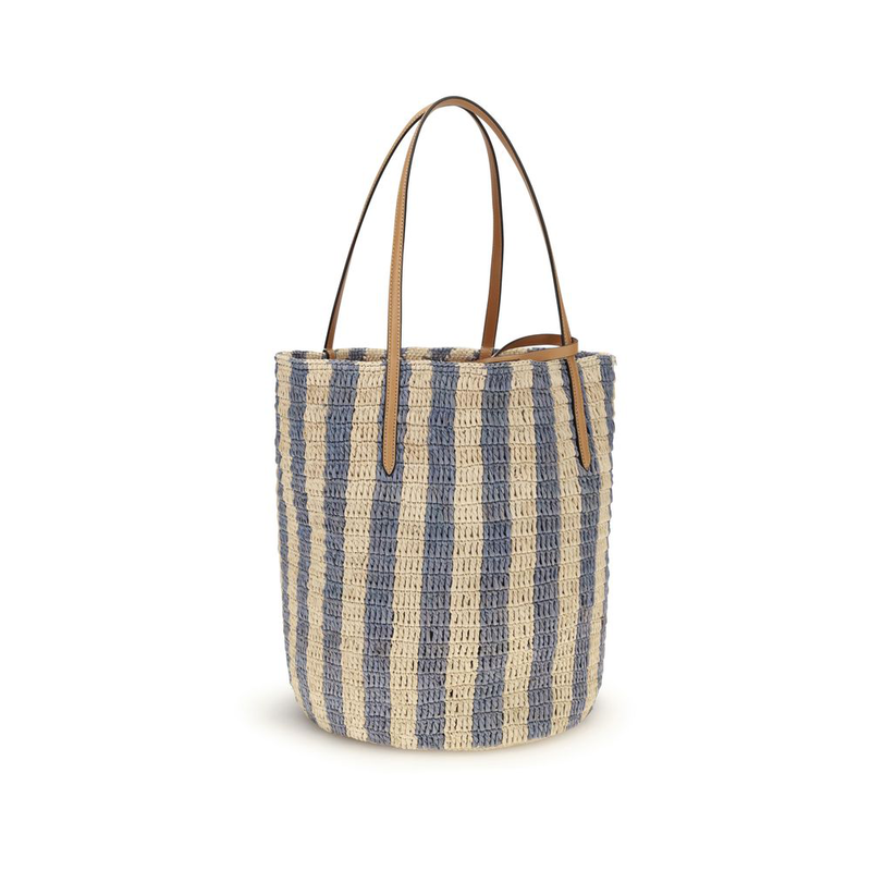 Multicolor raffia backet bag-null