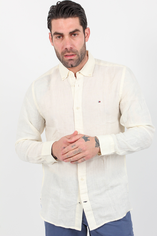 Pigment dyed linen rf shirt - tommy hilfiger-null