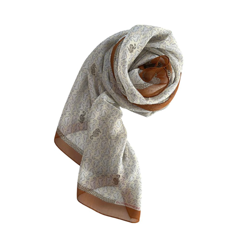 Brown silk women scarf-null