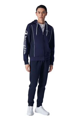Champion men hooded full zip suit (219401)-blue, Blue, medium
