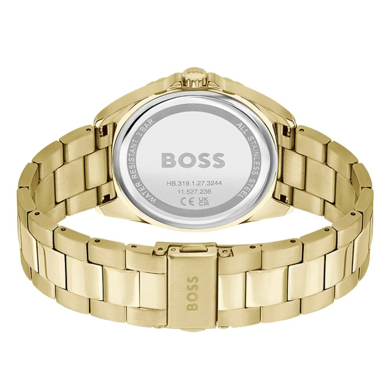 Gold stainless steel dress watch-null