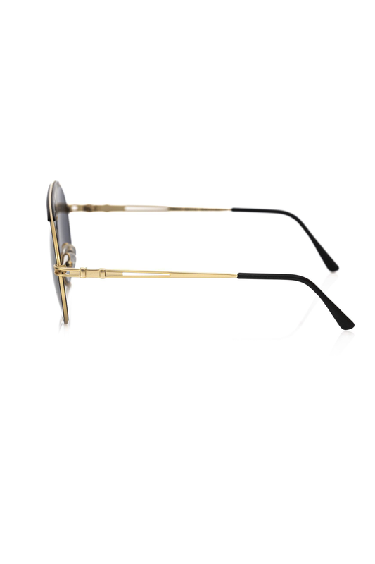 Black metallic men's sunglass shield-null