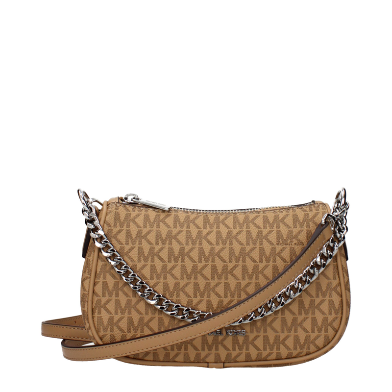 Brown fabric handbag-null