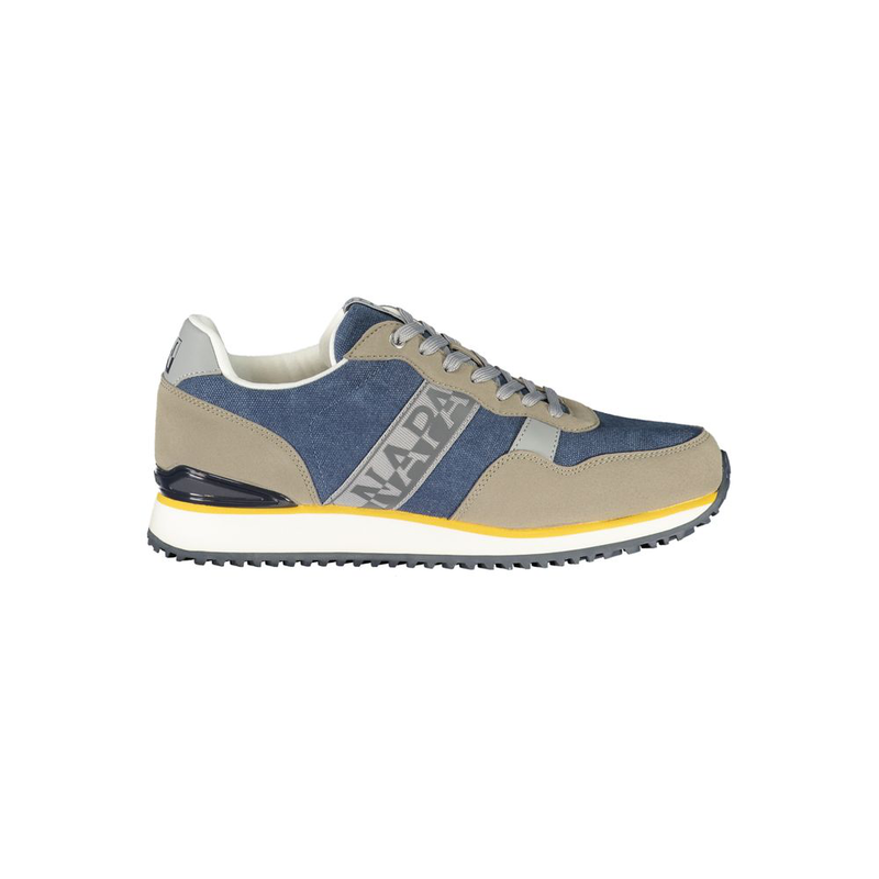 Blue polyester athletic sneakers-null