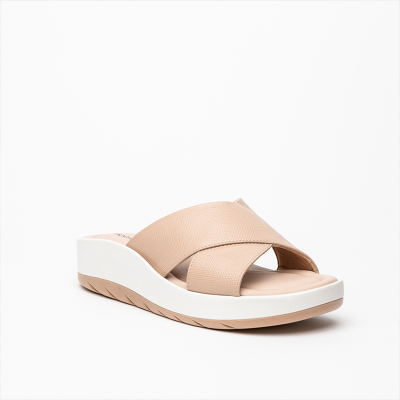 Product image: Piccadilly comfort cross strap wedge medium sandals with contrast sole in rose-null