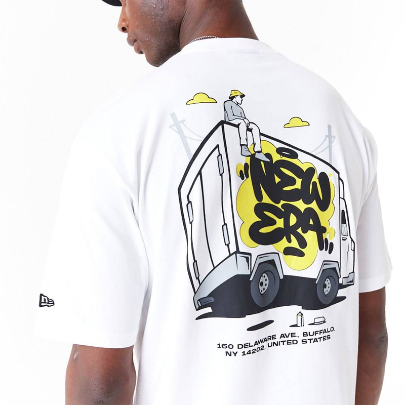 New era spray graphic oversized tee-null