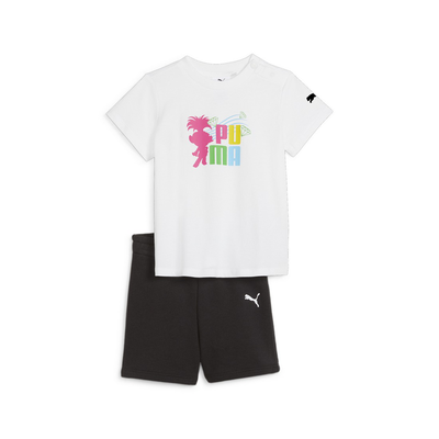 Puma x trolls minicat tee & shorts baby boy infant toddler set white 624839-02