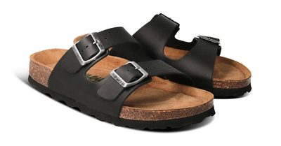 Neu b baviera black unisex sandals, Black, medium