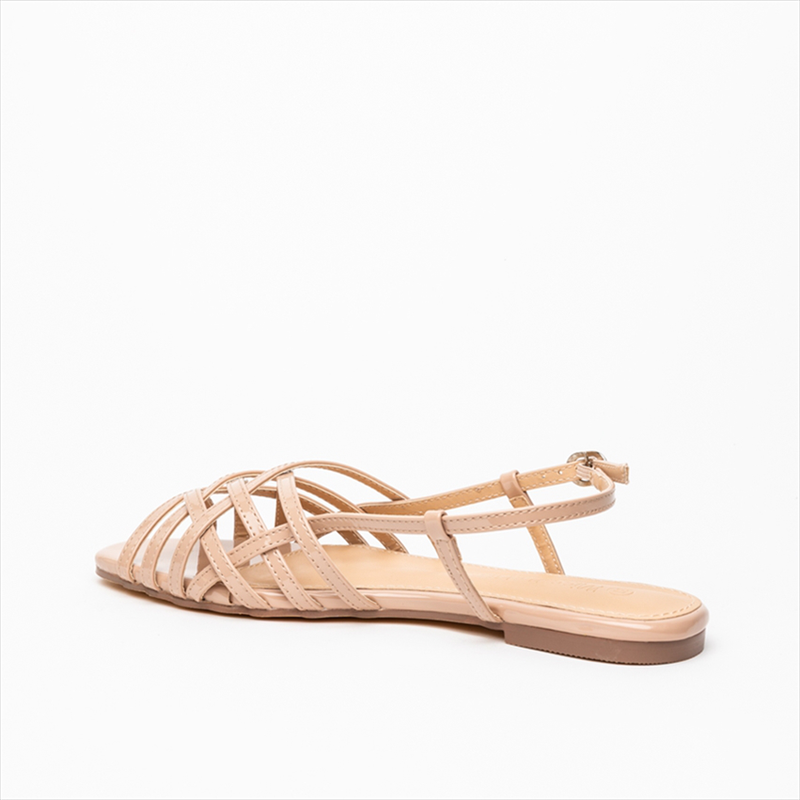 Miss belgini cross braided strap round toe flat sandals-null
