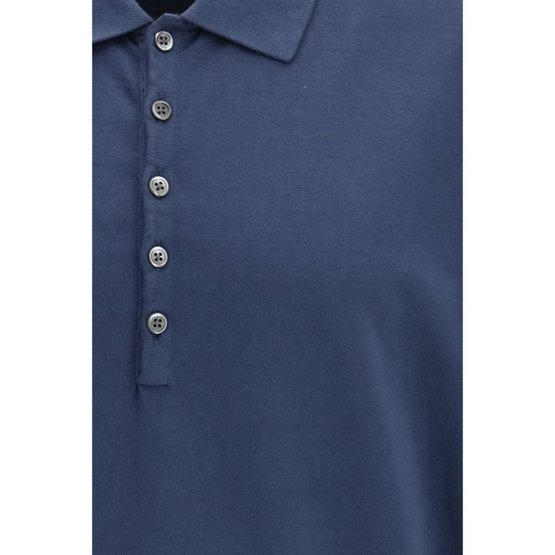 Blue cotton polo shirt-null