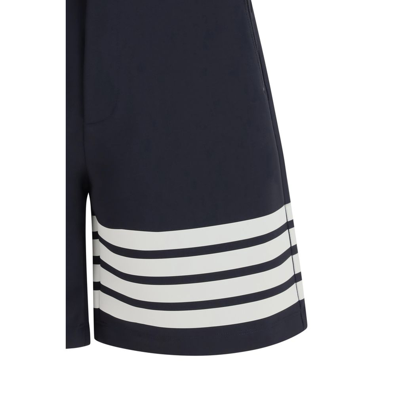Blue viscose bermuda shorts-null