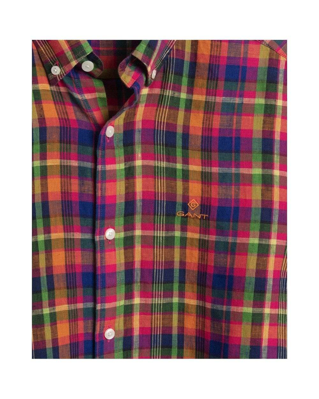 D2.reg linen madras bd.pacific blue.shirt image number null