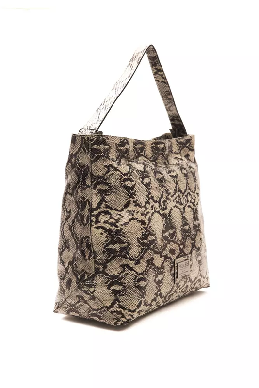 Gray leather women shoulder bag-null