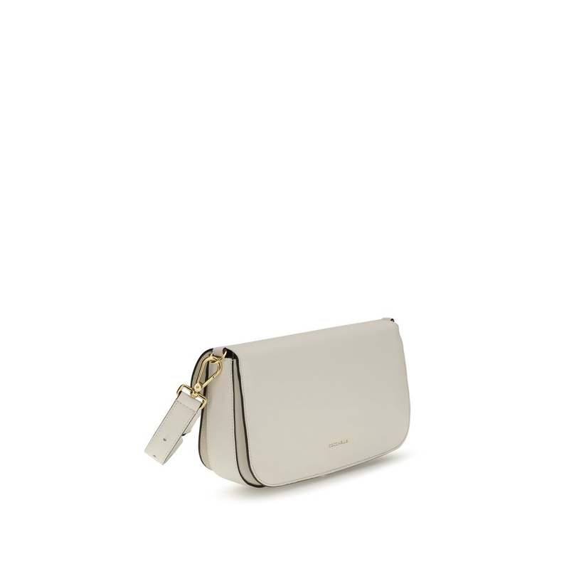 White calf leather bos taurus shoulder bag-null