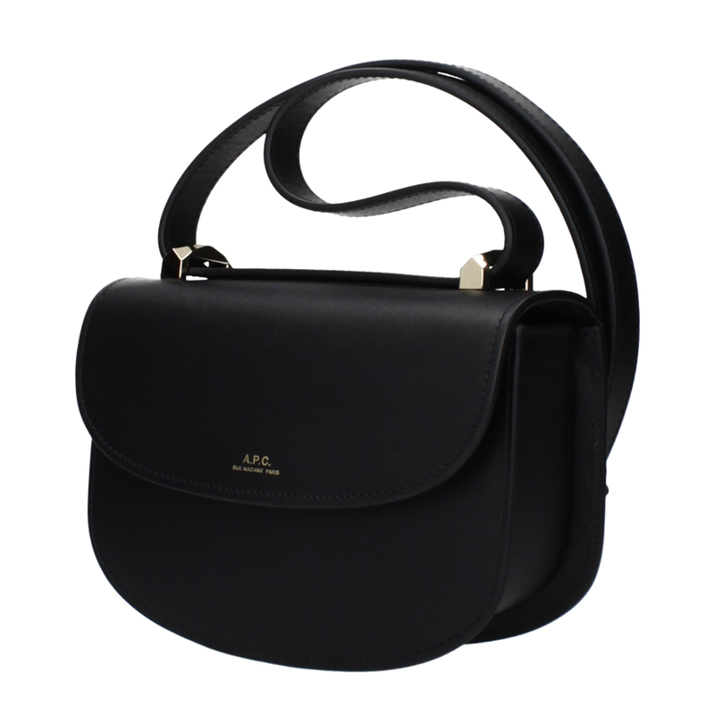 Black leather shoulder bag-null