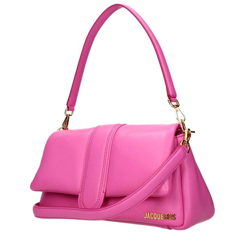 Pink leather shoulder bag-null