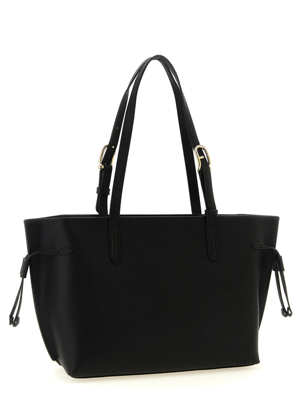 Black calfskin tote bag-null