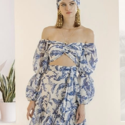 Daria top (sold as set), Blue, medium