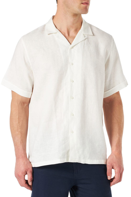 Gianni lupo linen shirt ss resort, White, medium