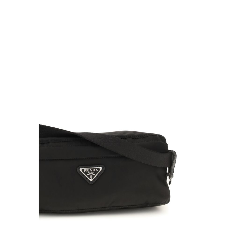 Black recycled polyamide clutch bag-null