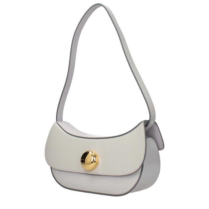 Gray leather shoulder bag-null