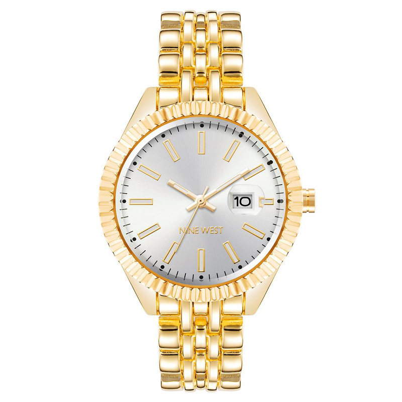Gold metal dress watch-null