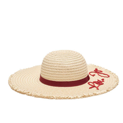 Liu Jo beachwear raffia hat, Clay, medium