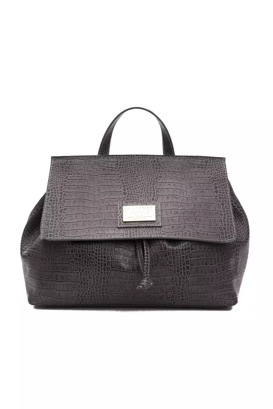Gray leather women shoulder bag-null