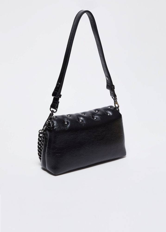 Large glossy studded lapuffy crossbody-null