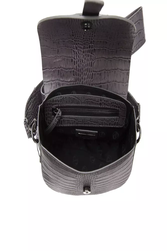 Gray leather women crossbody bag-null