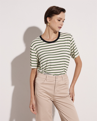 T-shirt stripes, Ecru Menta, medium