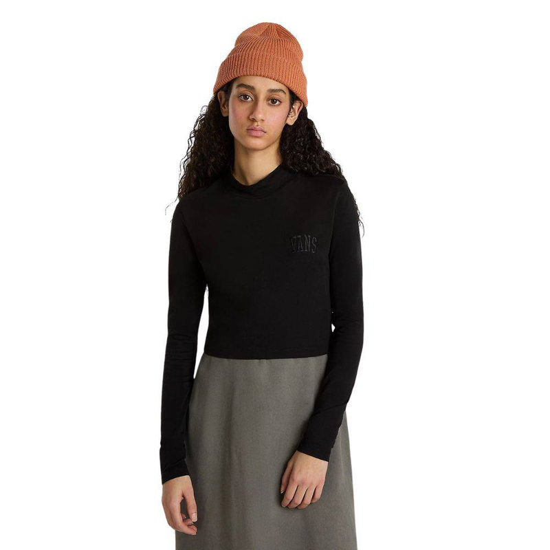 Womens mini mock neck long sleeve top-null