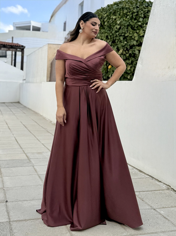 Maxi satin dress-null