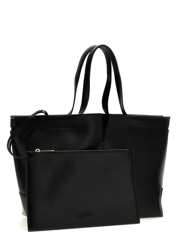 Black calfskin tote bag-null