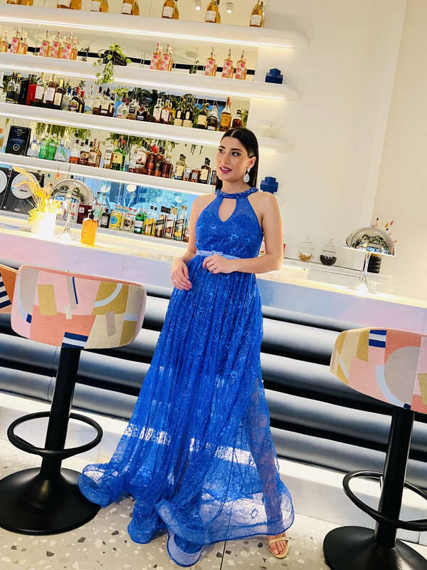 Maxi dress lace gliter-null